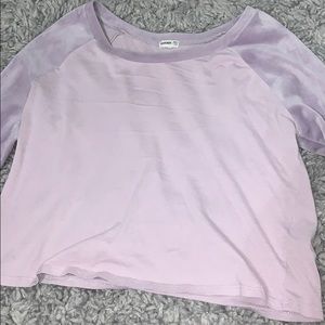 pastel purple fuzzy cropped tee